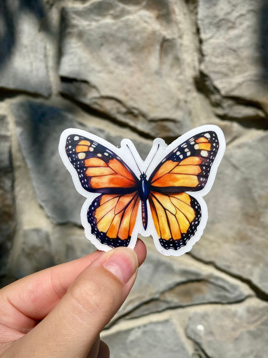 Clear Monarch Butterfly Sticker, 3x2.4in