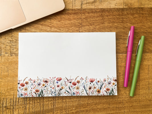 Boho Wildflower Notepad, 5.5x8.5"