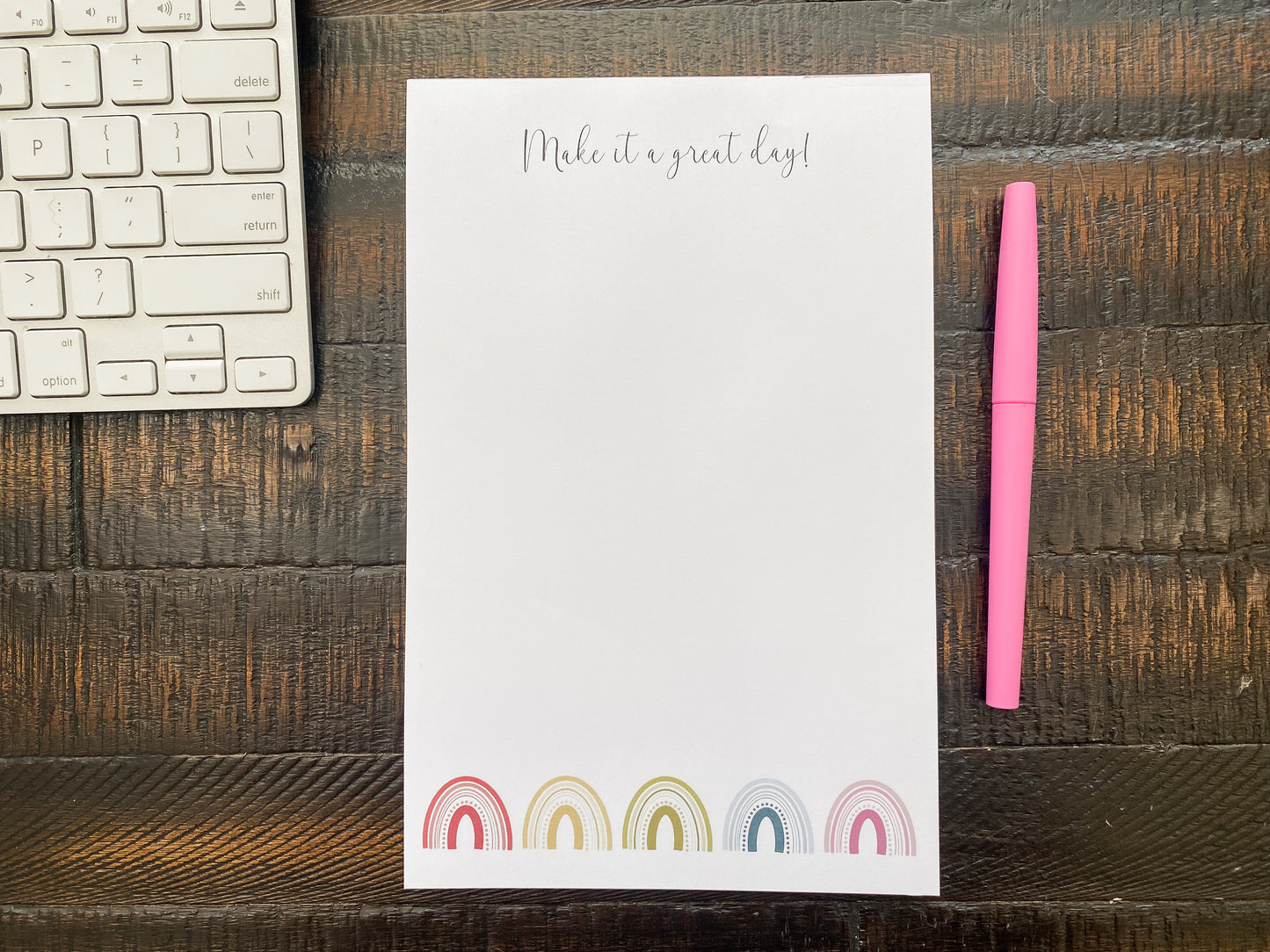 Rainbow "Make it a great day" Notepad, 8.5x5.5"