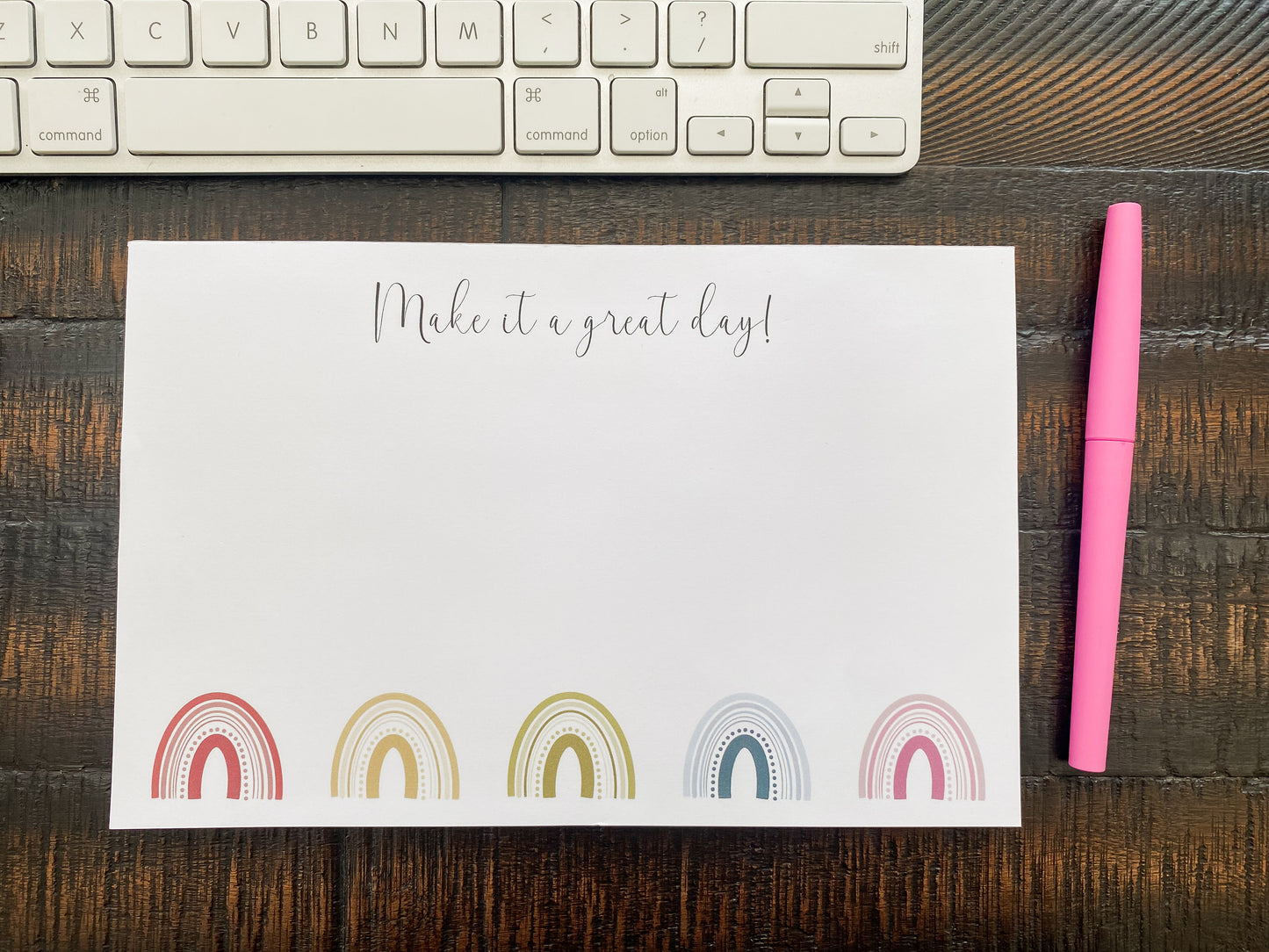 Rainbow "Make it a great day" Notepad, 5.5x8.5"