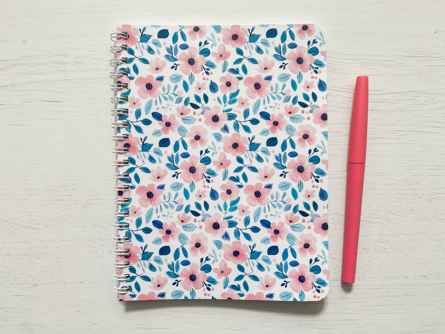 Cotton Candy Florals Lined Notebook, 5.5x7.25"