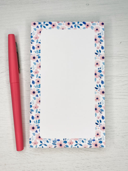 Cotton Candy Florals Notepad, 3.4x5.75”