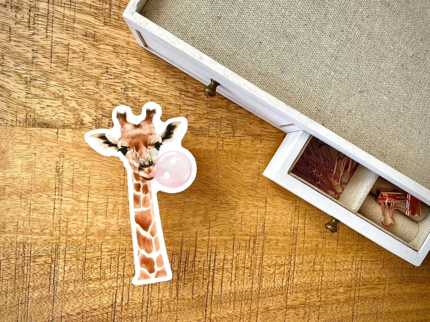 Clear Giraffe Sticker, 2.8x5in