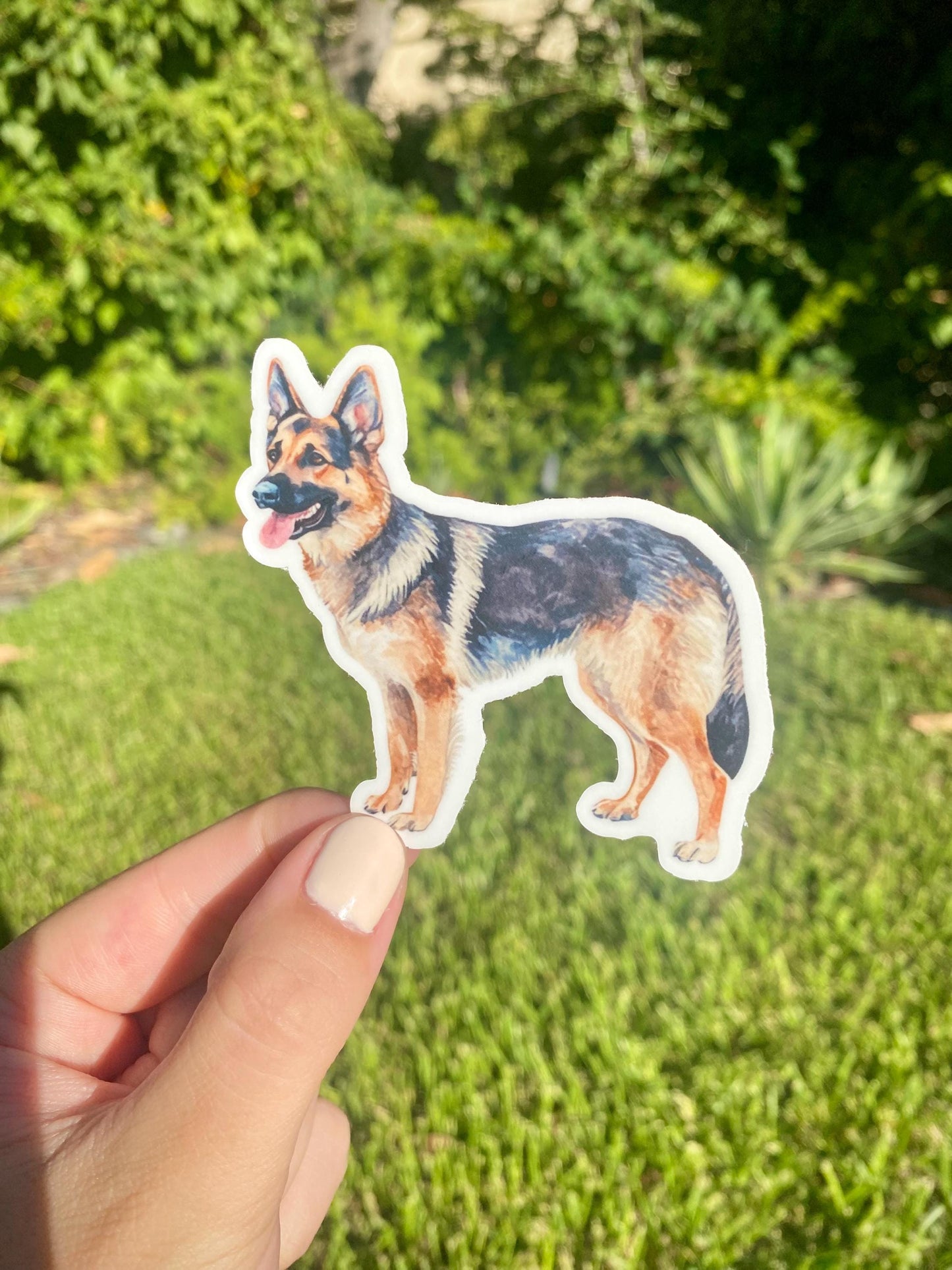 Classic German Shepard Sticker (Profile), 3x2.9in