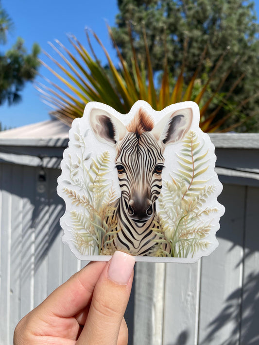 Clear Zebra Sticker, 3.9x4in