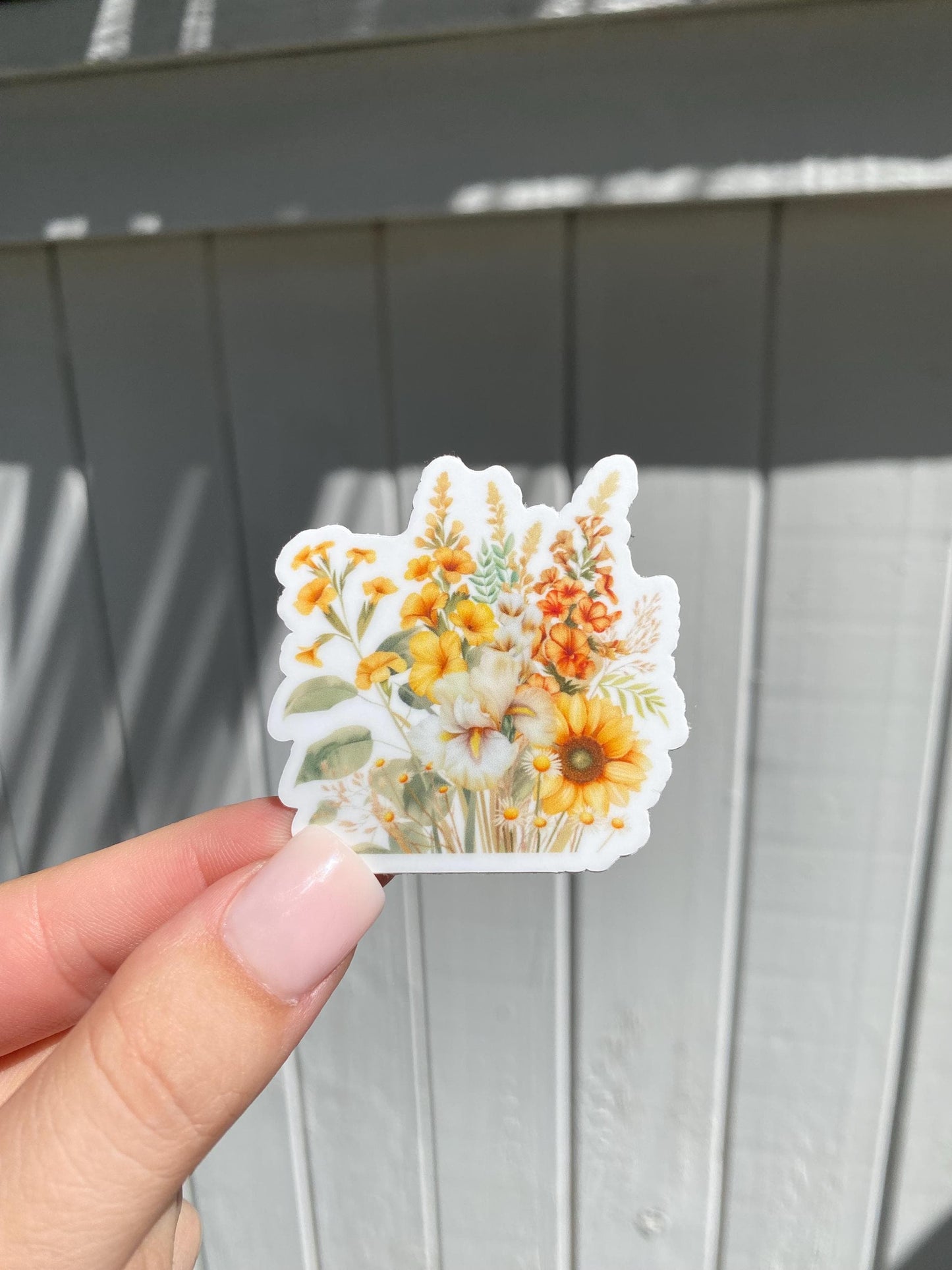 Classic Golden Florals Sticker, 2x2in