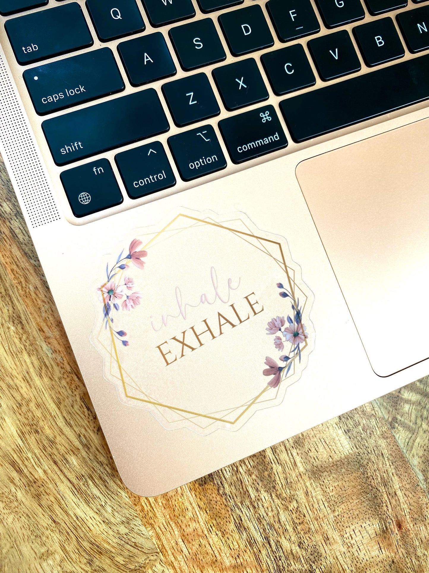 Clear Inhale Exhale Sticker, 3x3in