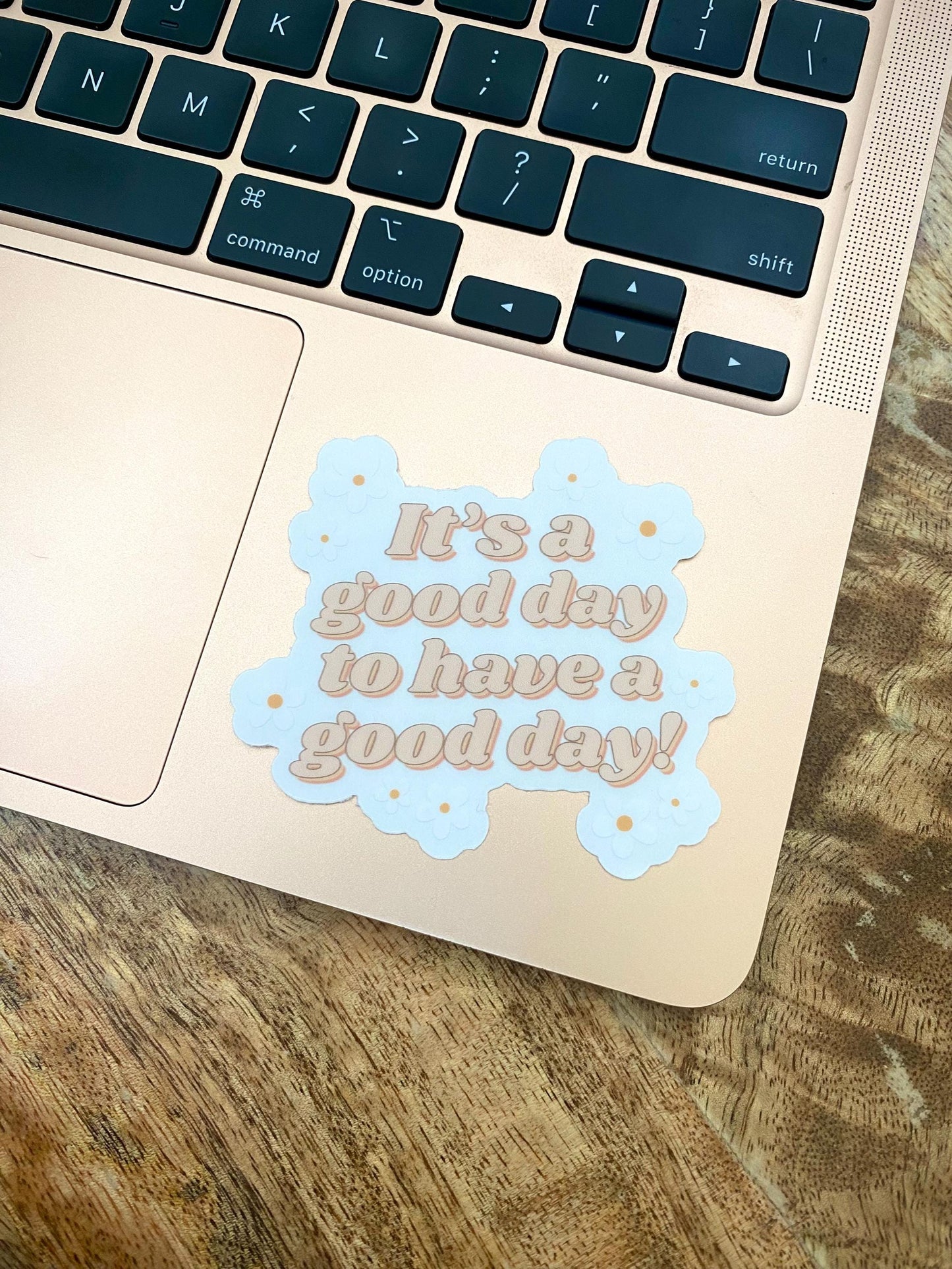 Clear "Good Day" Sticker, 3x2.7in